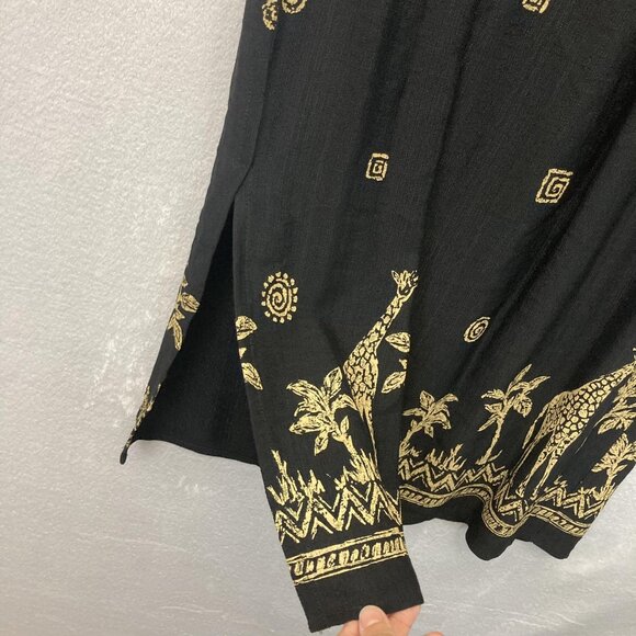 Alfred Dunner 2 Pc Blouse Skirt Set Womens 16/18 Black Giraffe Print Maxi USA - Picture 8 of 13